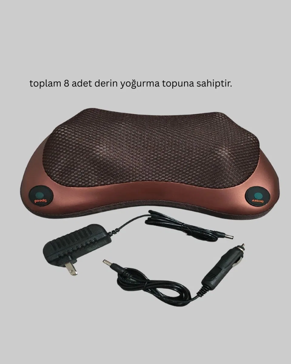 Çok Fonksiyonlu Boyun Bel Sırt Masaj Yastığı Araç İçi Uyumlu görsel 5