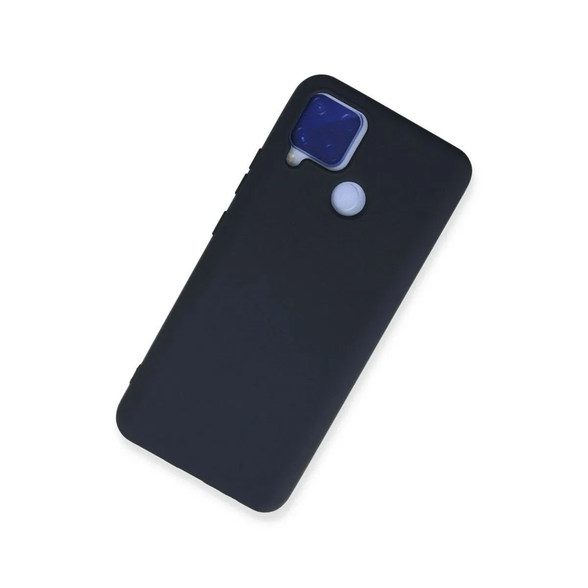 Realme C15 Kılıf Nano İçi Kadife Silikon - Lacivert görsel 2