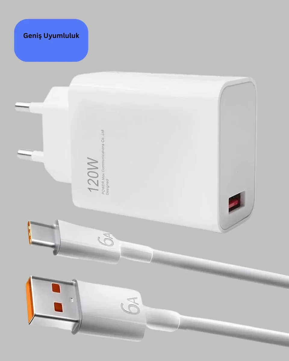 120 Watt Type C Şarj Başlığı Poco X3 X4 X5 Pro Uyumlu görsel 2
