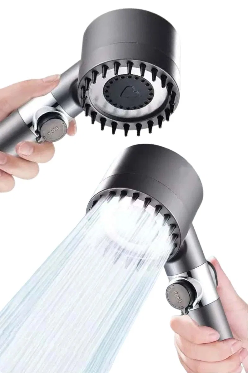Yeni Nesil Duş Başlığı Paslanmaz Çelik Masaj Etkili Ergonomik Tasarım Su Basınçlı görsel 2