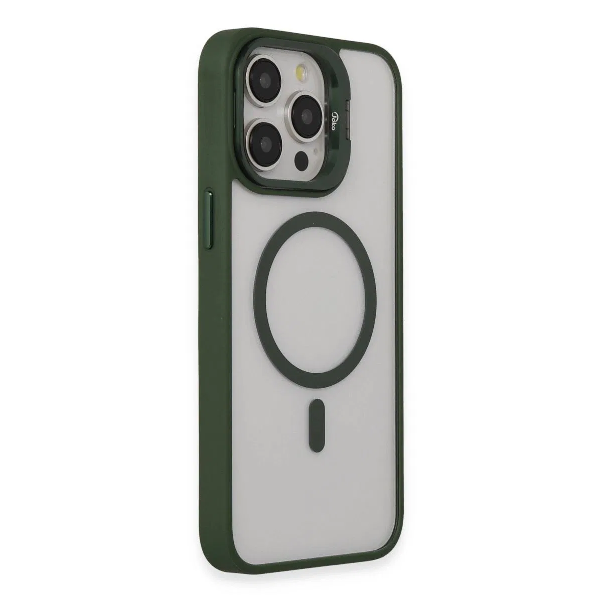 Joko Apple İphone 15 Pro Max Kılıf Roblox Lens Magsafe Standlı Kapak - Koyu Yeşil görsel 2
