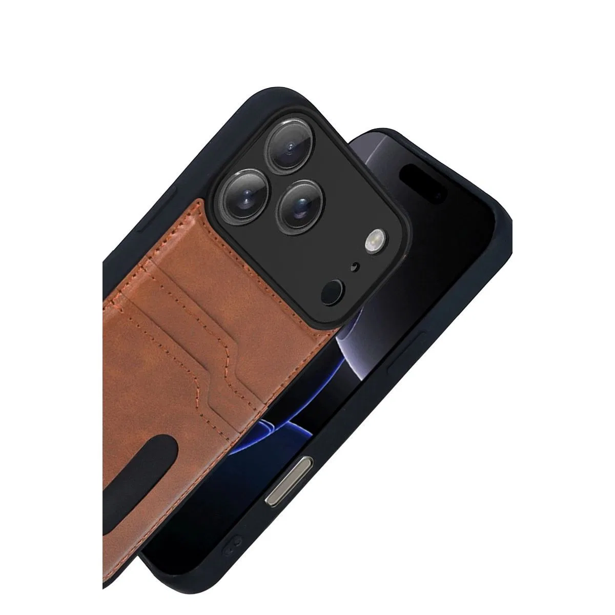 Apple İphone 17 Pro Max Sara Kartvizitli Deri Kılıf - Taba görsel 3