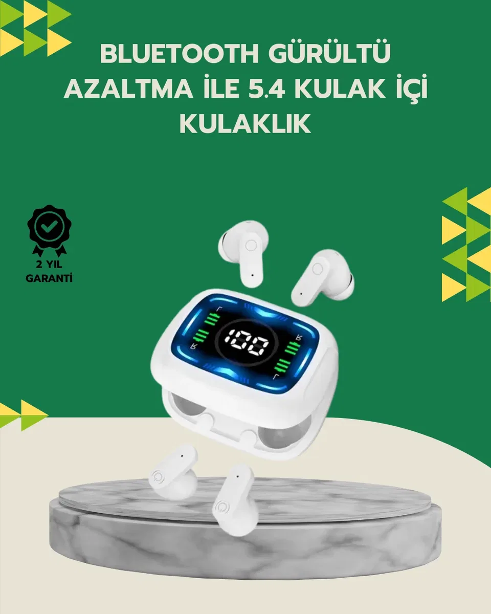 Bluetooth 5. 4 Kablosuz Kulaklık Gürültü Engellemeli Uzun Pil Ömürlü