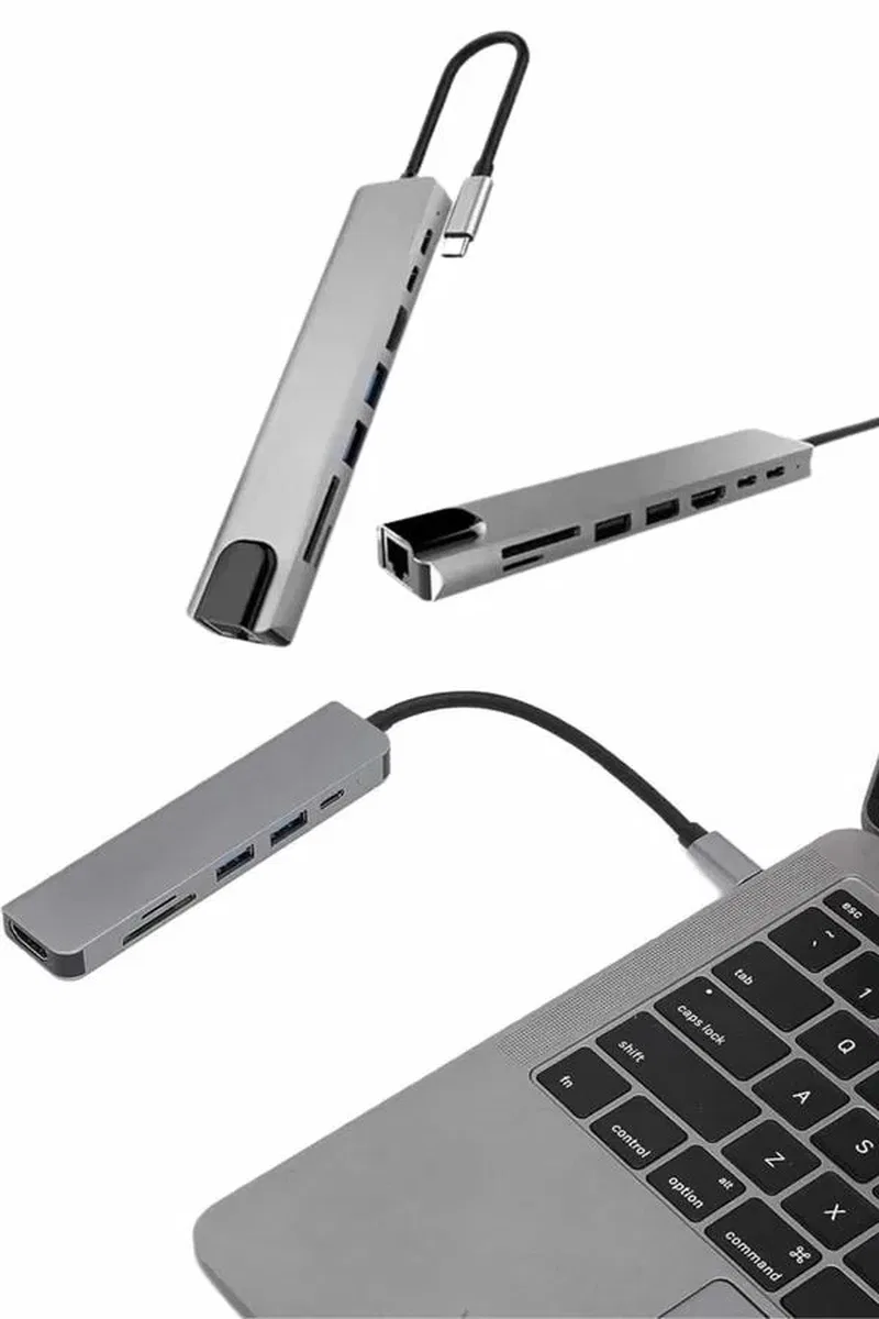 Çevirici Dönüştürücü Adaptör Macbook 3 In 1 Type-C To Hdmı USB 3. 0