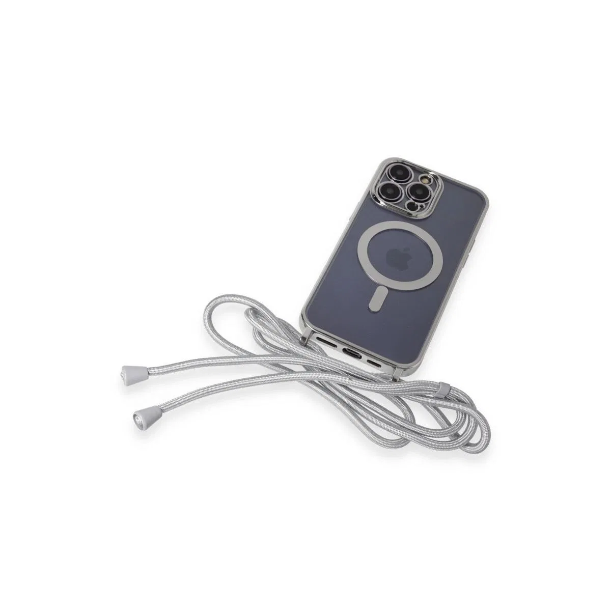 Apple İphone 13 Pro Max Kılıf Divo Lazer Askılı Magsafe Kapak - Gümüş görsel 6