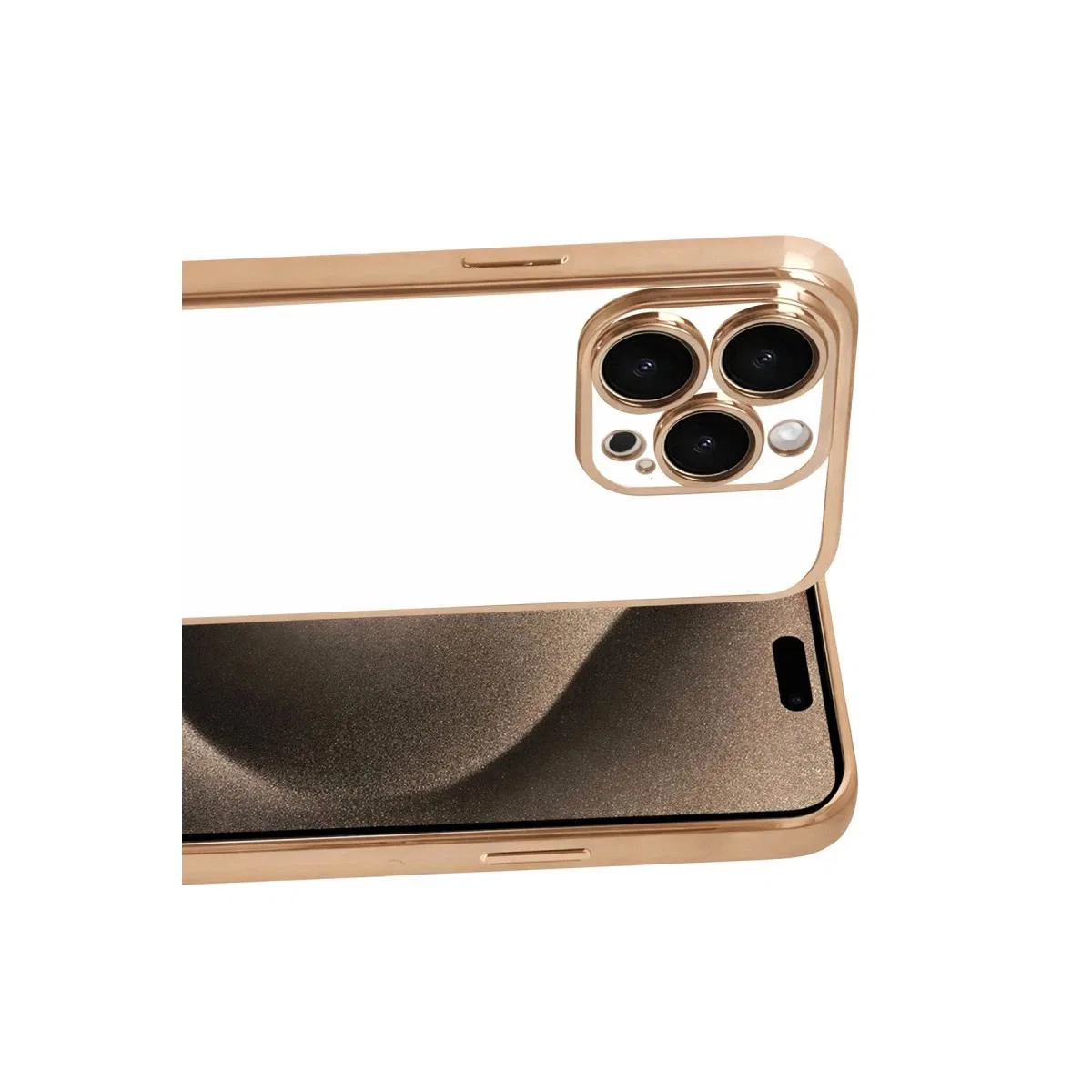 Apple İphone 15 Pro Max Razer Lensli Silikon - Gold görsel 2