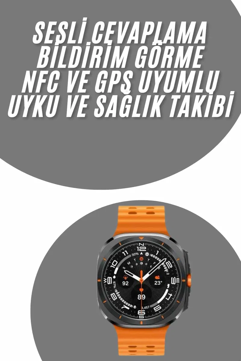 Tüm Telefonlara Uyumlu Akıllı Saat Uyku ve Sağlık Takibi Nabız Ölçer Adım sayar görsel 2