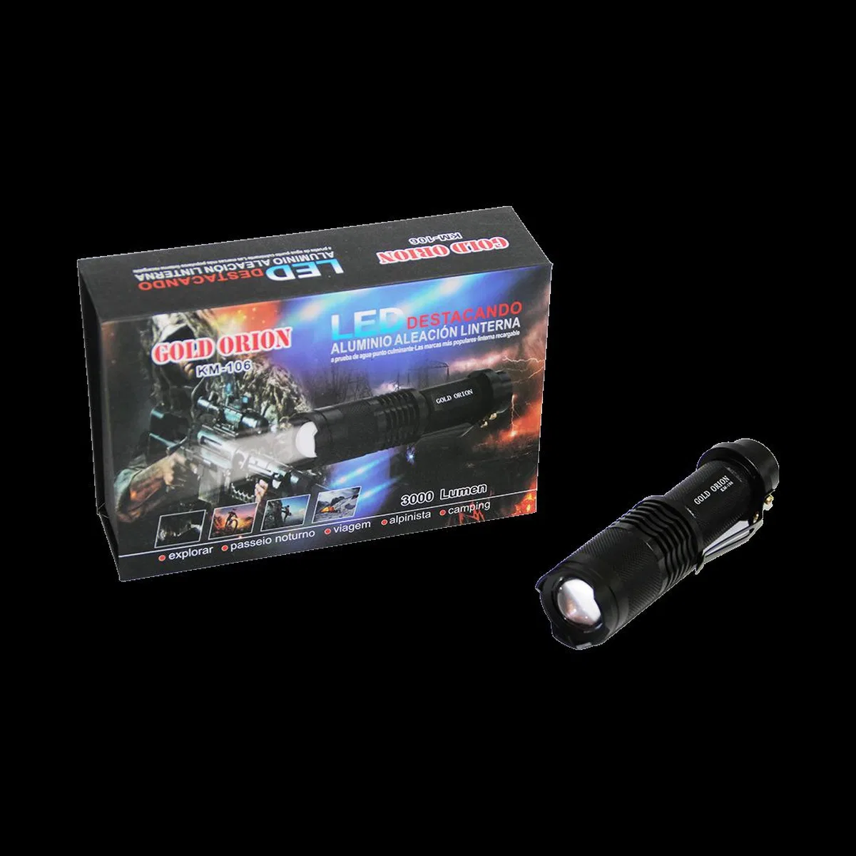 Zoomlu Şarjlı El Feneri 3000 Lumen Metal Kasa 12. 5 cm görsel 2