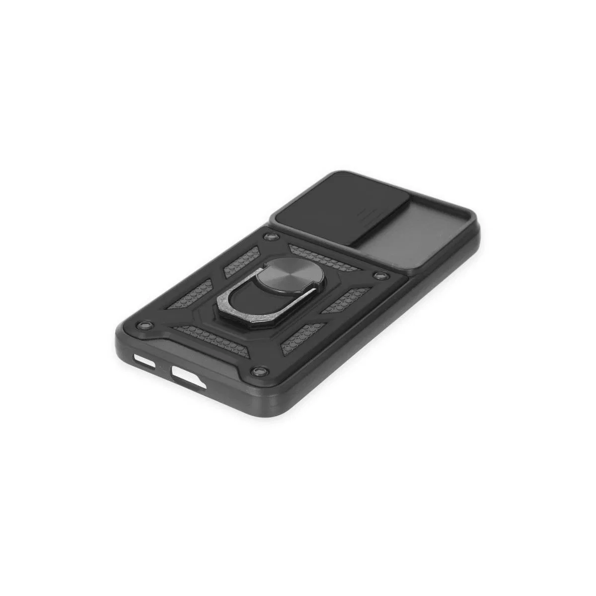 Samsung Galaxy S23 Fe Kılıf Pars Lens Yüzüklü Silikon - Siyah görsel 5