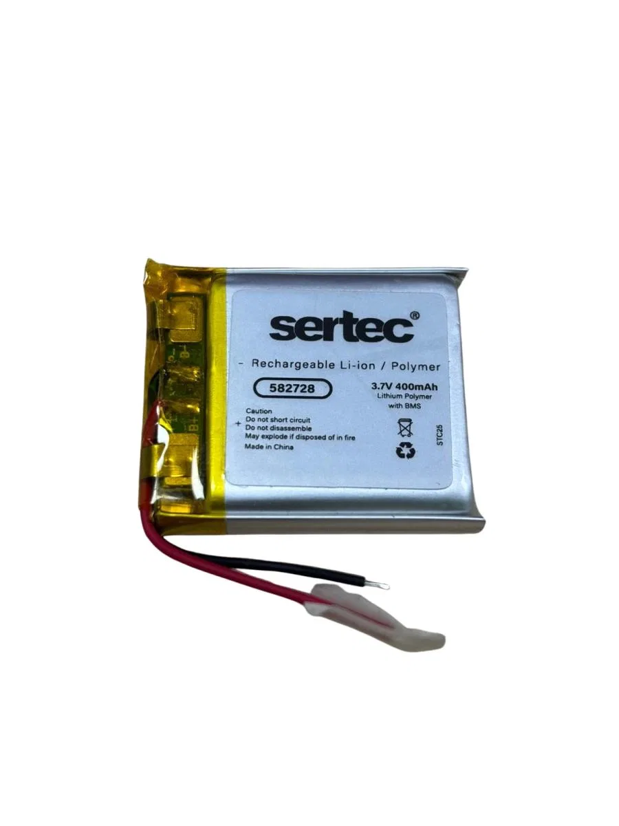 Sertec 582728 3. 7v 400 Mah Li-polymer Pil (devreli/1. 5a)