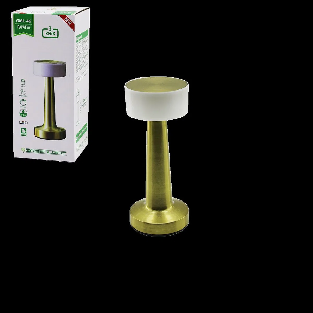 Papatya Dokunmatik USB Şarjlı 3 Fonksiyonlu Masa Lambası görsel 2