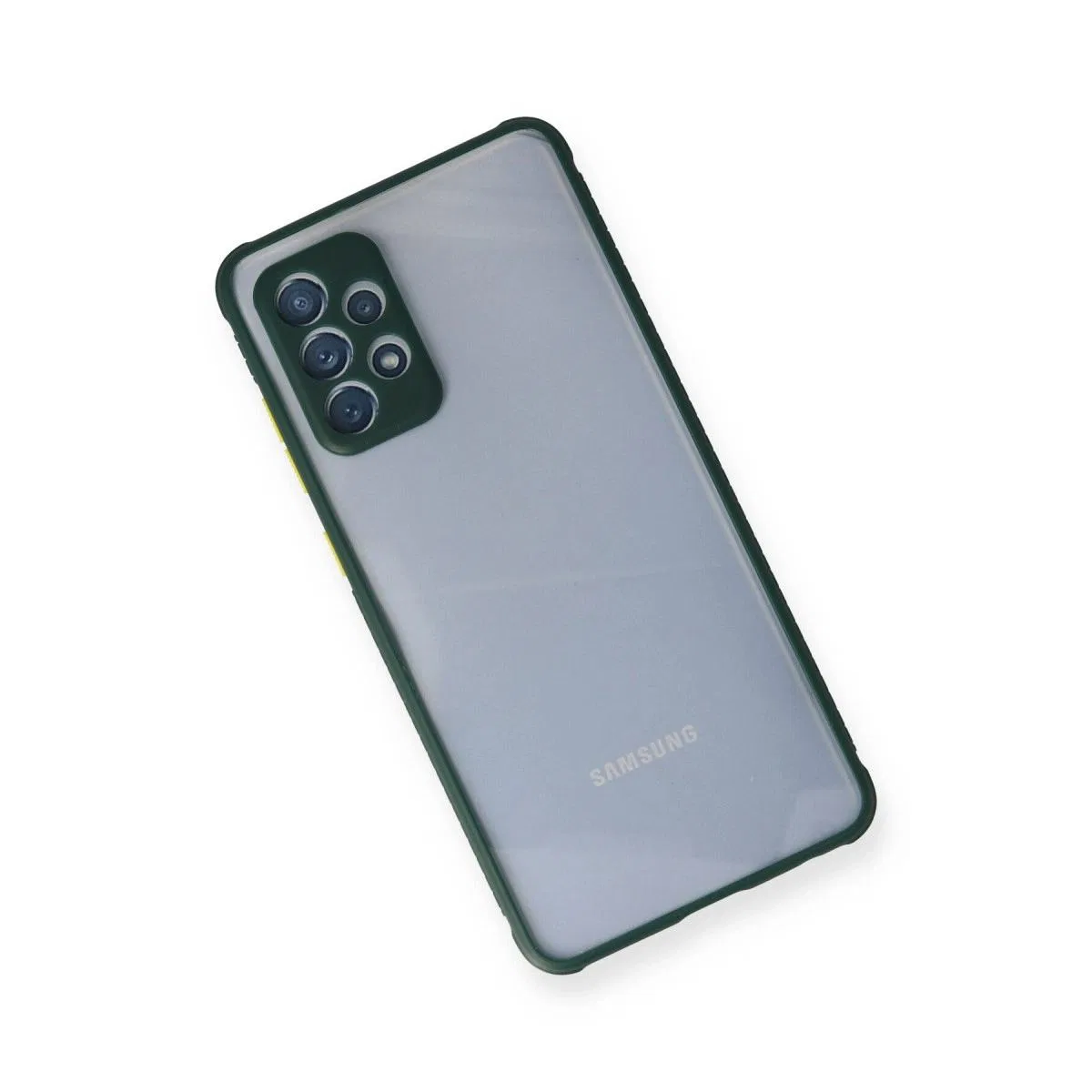 Samsung Galaxy A72 Kılıf Miami Şeffaf Silikon - Koyu Yeşil görsel 3
