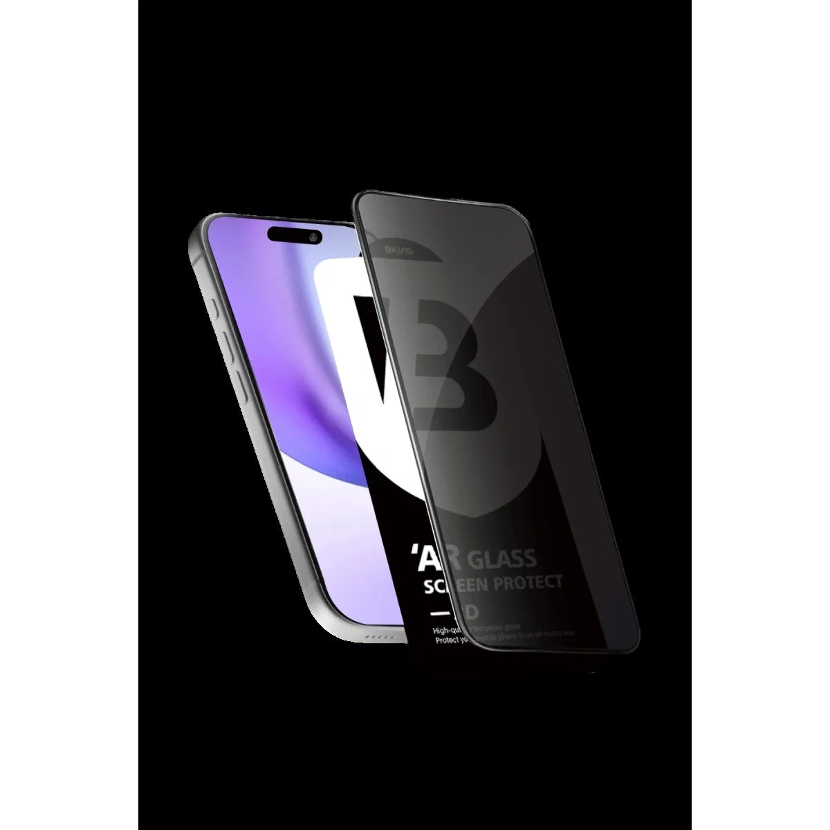 Apple İphone 13 Pro Max 5d Privacy Diamond Hayalet Cam Ekran Koruyucu görsel 2