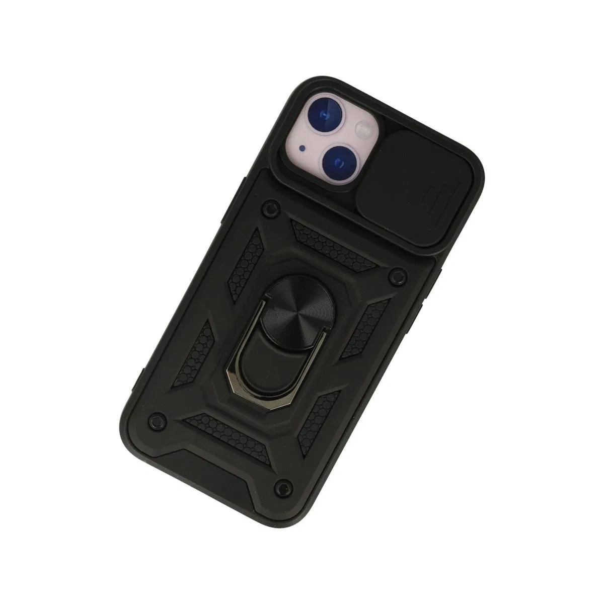 Apple İphone 15 Kılıf Pars Lens Yüzüklü Silikon - Siyah görsel 3