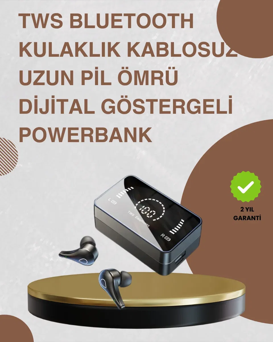 Bluetooth 5. 1 Kablosuz Kulaklık – 3500 mAh Şarj Kutulu