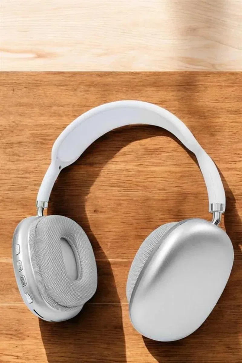 P9 Plus Kablosuz Kulak Üstü Bluetooth Kulaklık Beyaz Yüksek Ses Kaliteli görsel 5