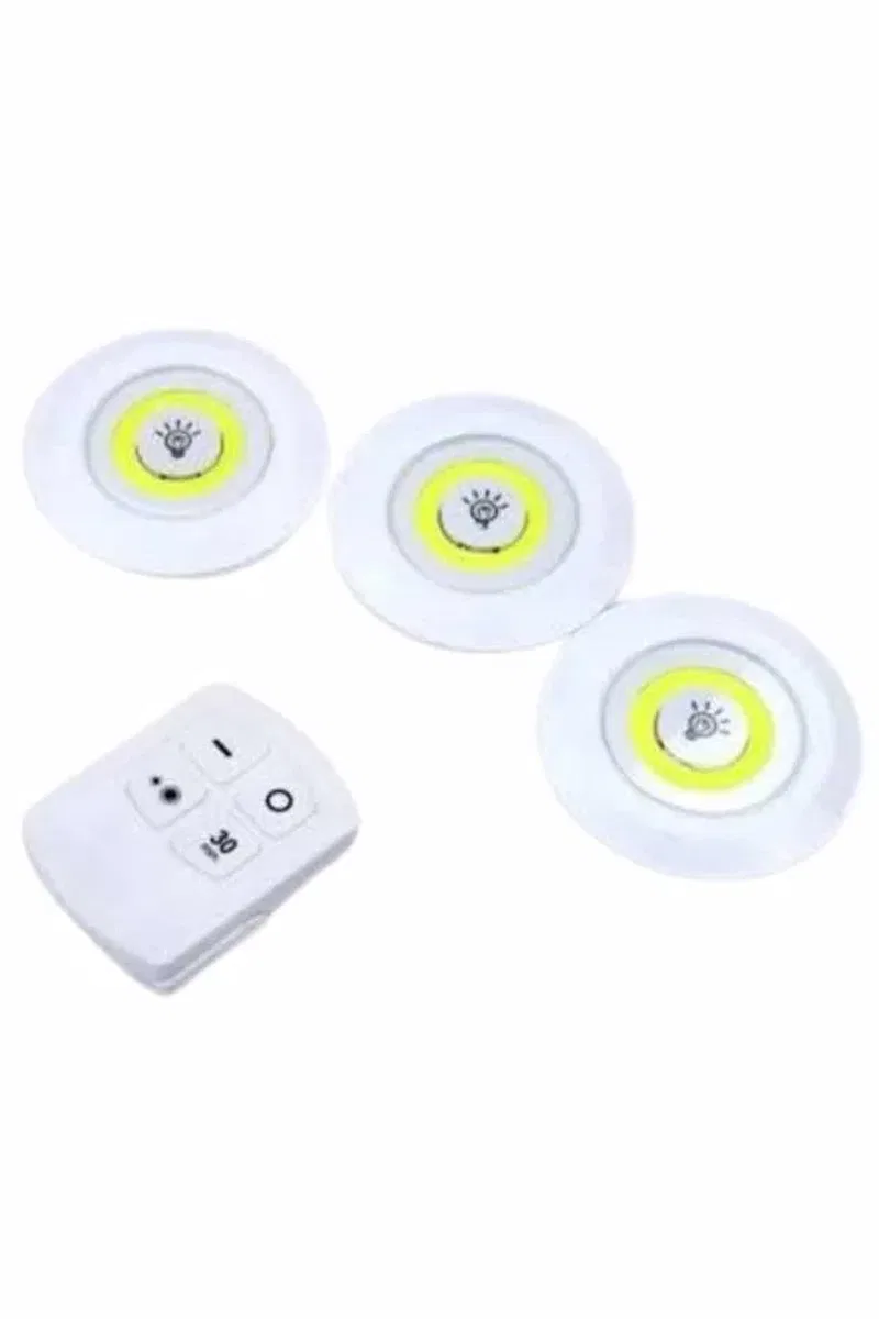 Dolap Işığı Mutfak Rafı Işığı Uzaktan Kumandalı 3 Lü Spot Led Lamba görsel 5