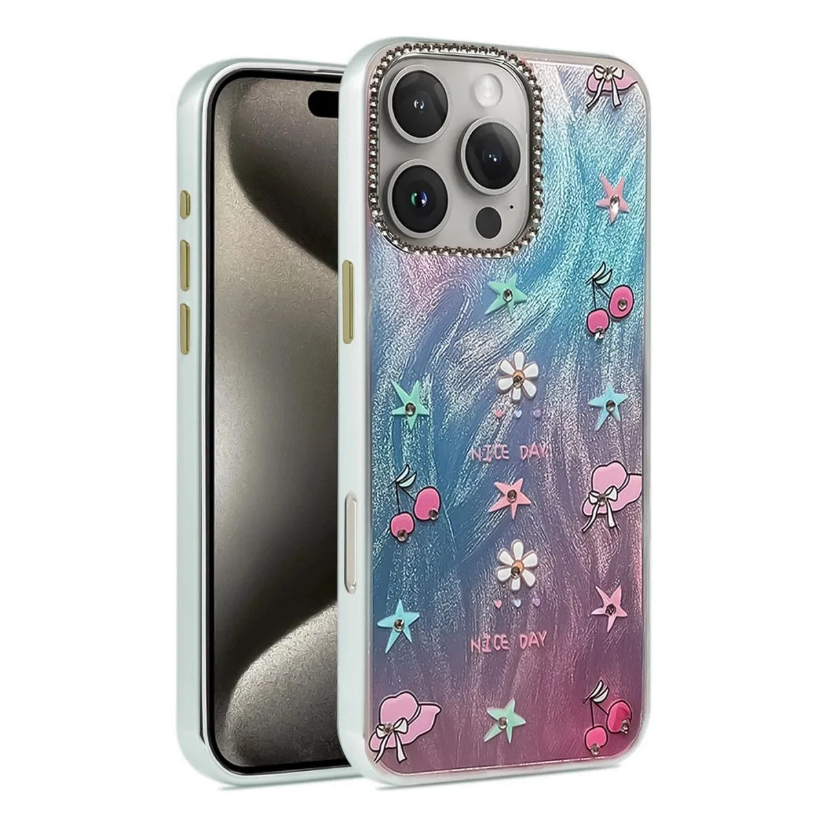 Apple İphone 16 Pro Kılıf Blade Aynalı Desenli Kapak - Desen 4