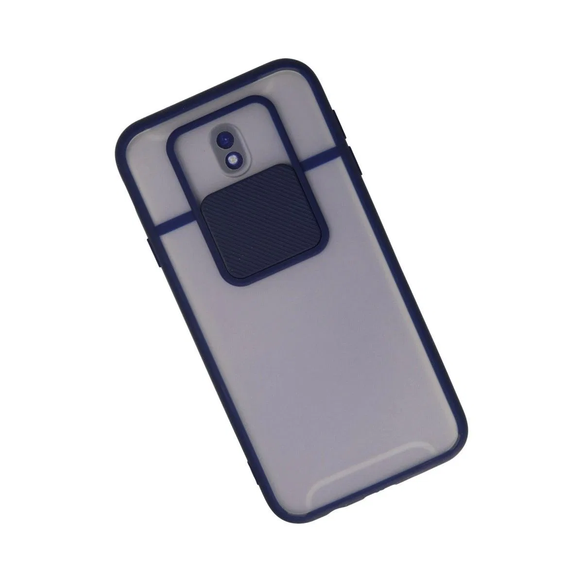 Samsung Galaxy J7 Pro / J730 Kılıf Palm Buzlu Kamera Sürgülü Silikon - Lacivert görsel 2