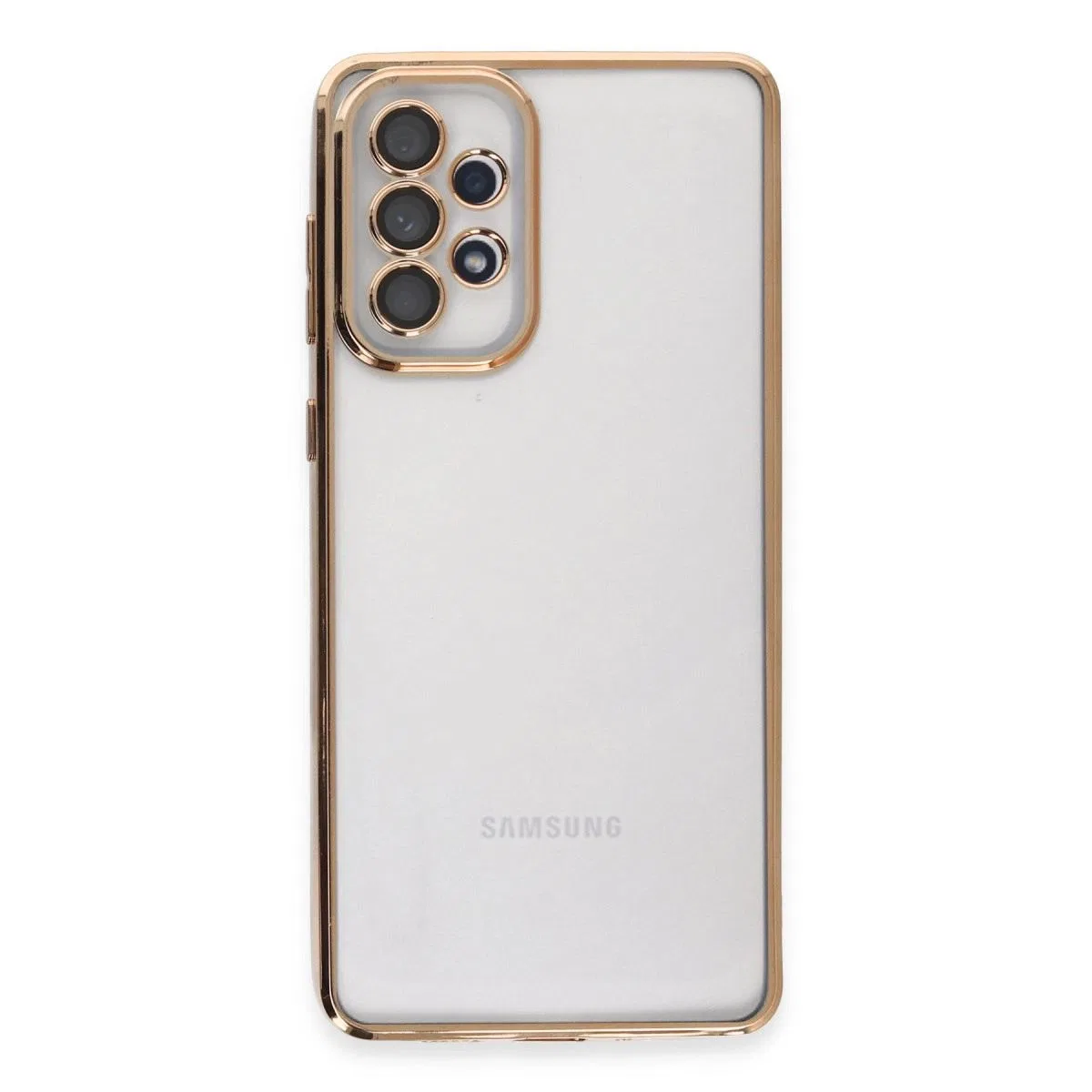 Samsung Galaxy A33 5g Kılıf Razer Lensli Silikon - Gold görsel 2