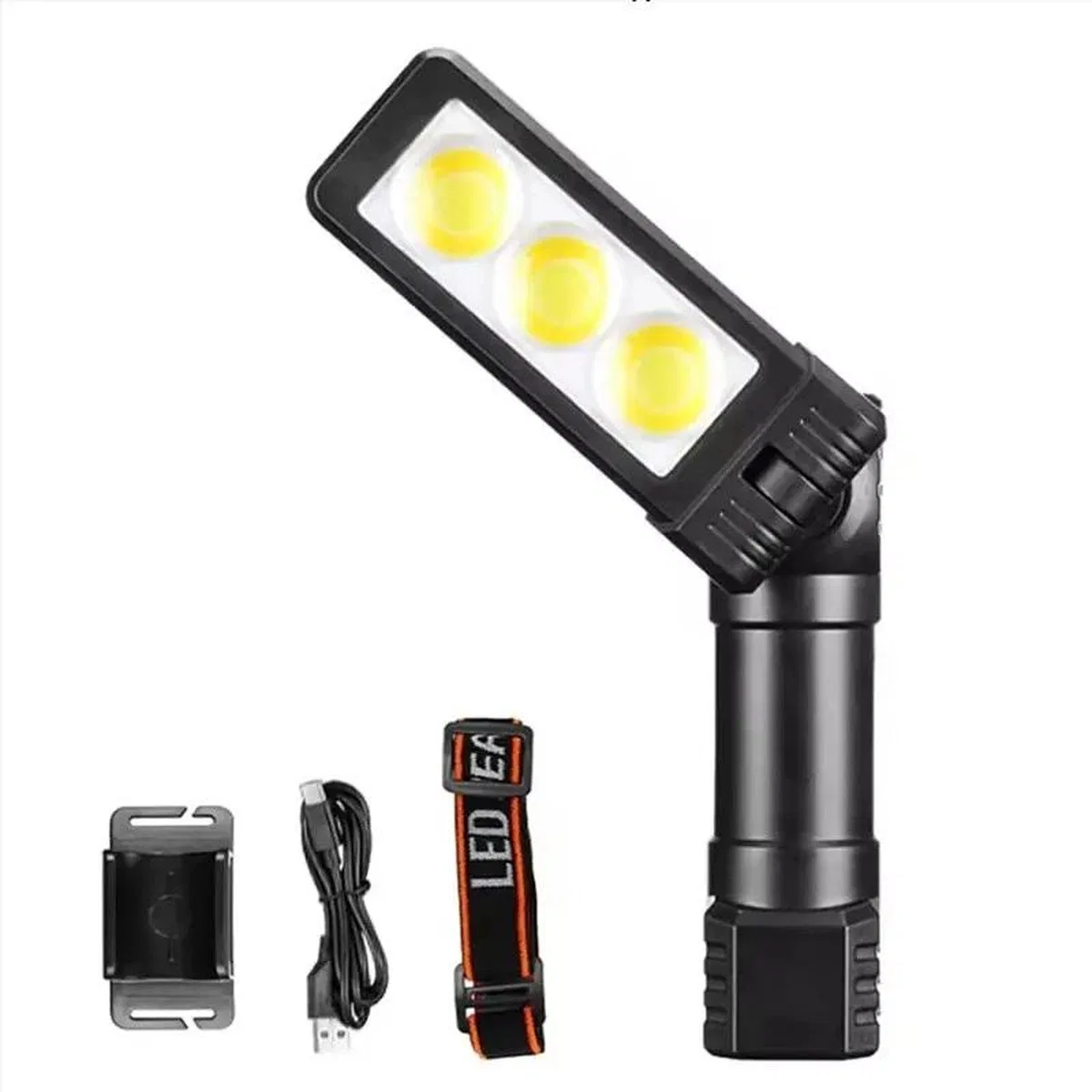 Gold Silver Gs-225 3 Led Usb Şarjlı Çok Fonksiyonlu Kafa Feneri görsel 3