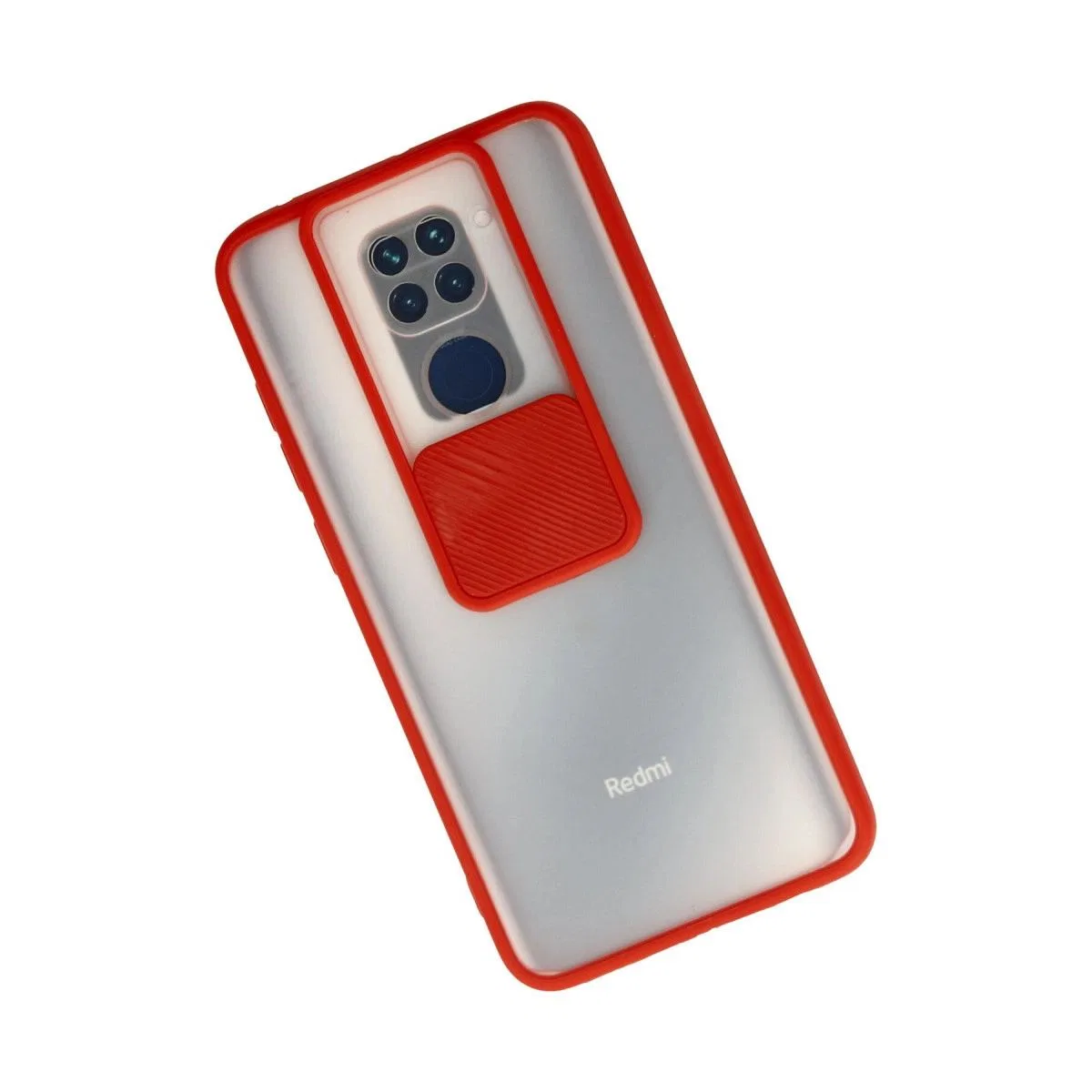 Xiaomi Redmi Note 9 Kılıf Palm Buzlu Kamera Sürgülü Silikon - Kırmızı görsel 2