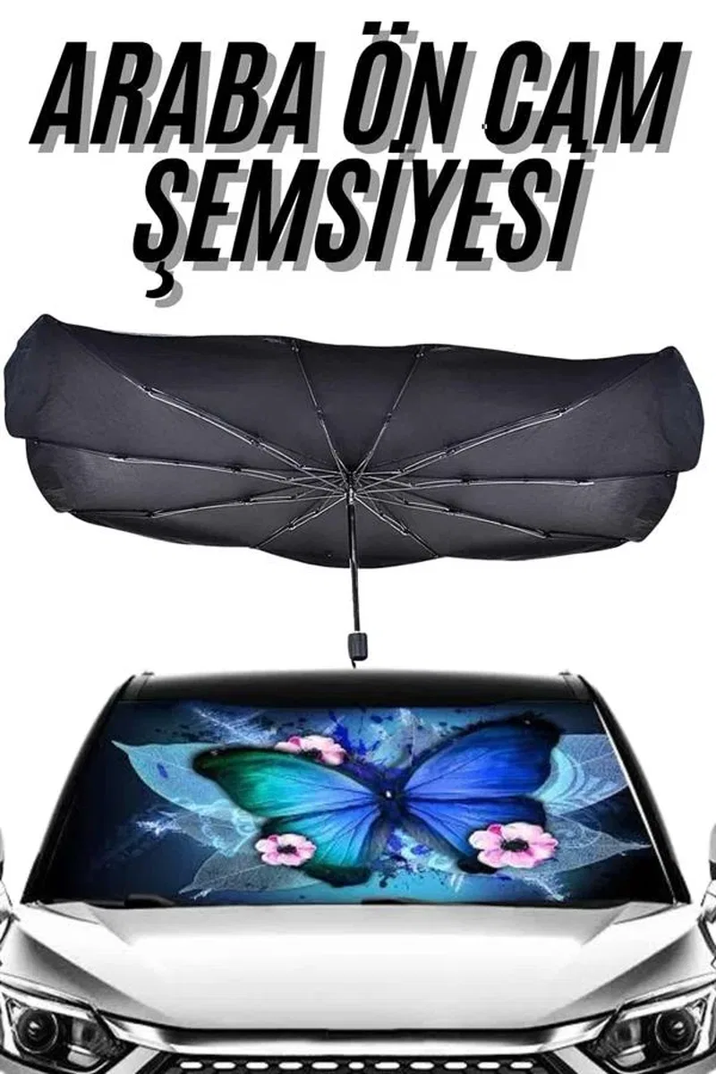 Güneş Önleyici Katlanabilir Oto Araba Güneşlik Şemsiye Tip Ön Cam görsel 2