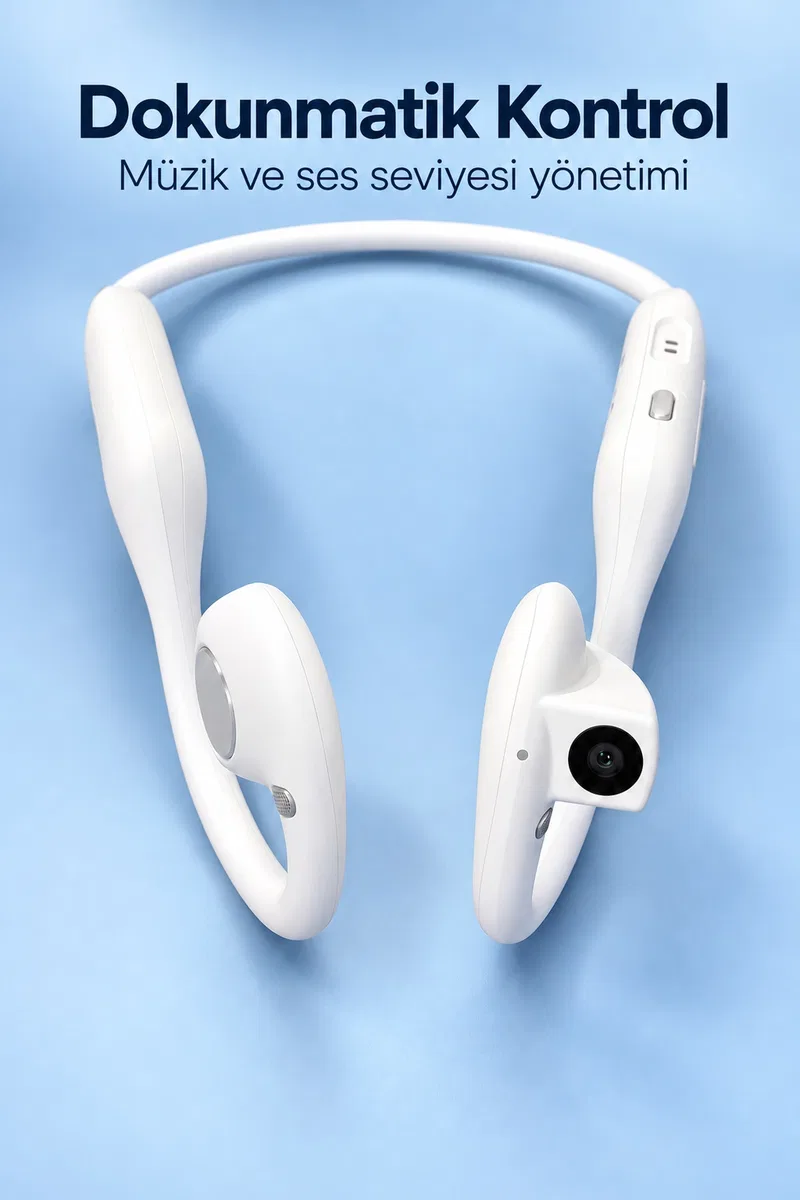 Fotoğraf Çekebilen Bluetooth Kulaklık Mikrofonlu Açık Kulak Tasarım görsel 5