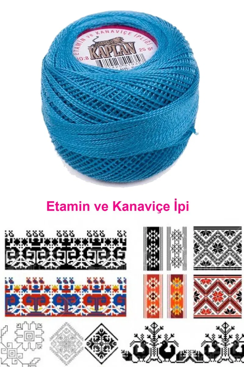 Kaplan Etamin Ve Kanaviçe İpi 8 No Kod/Renk: 518 - Royaleks görsel 2