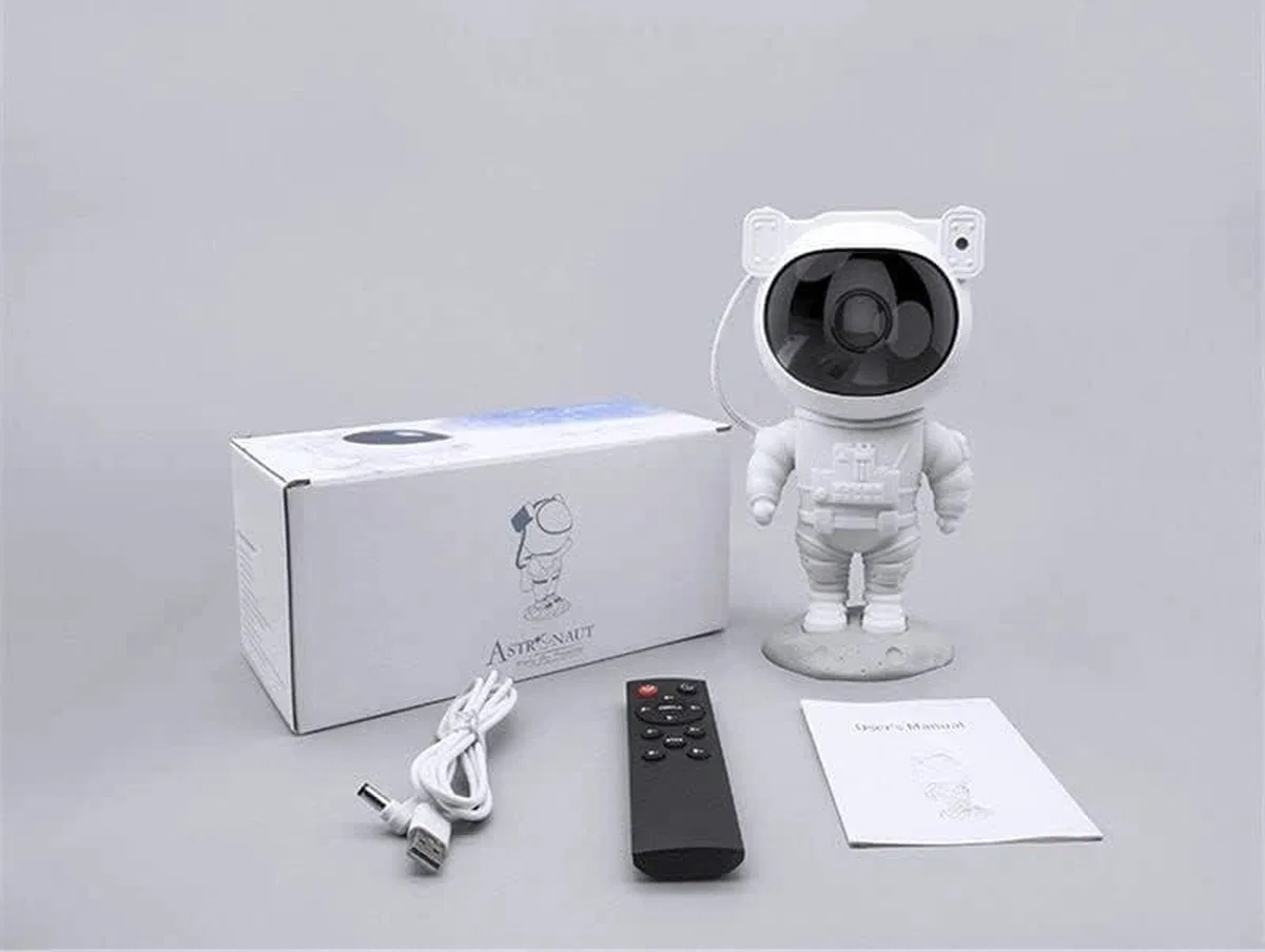 Çocuklara Özel Projeksiyon Astronot Lamba Speaker Sevimli görsel 2
