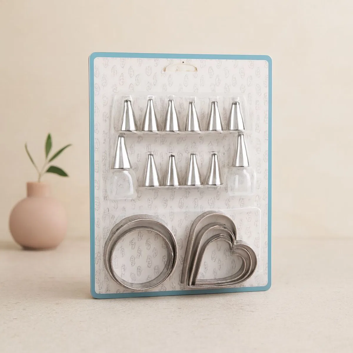 Metal Pasta Süsleme Uç ve Kurabiye Kalıbı Seti