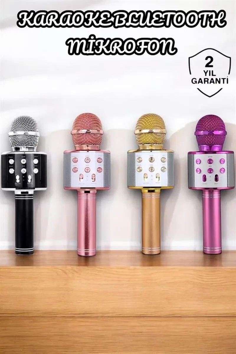 Şarjlı ve Uzun Pil Ömürlü Karaoke Mikrofon USB Bellek Destekli, Profesyonel Ses görsel 2