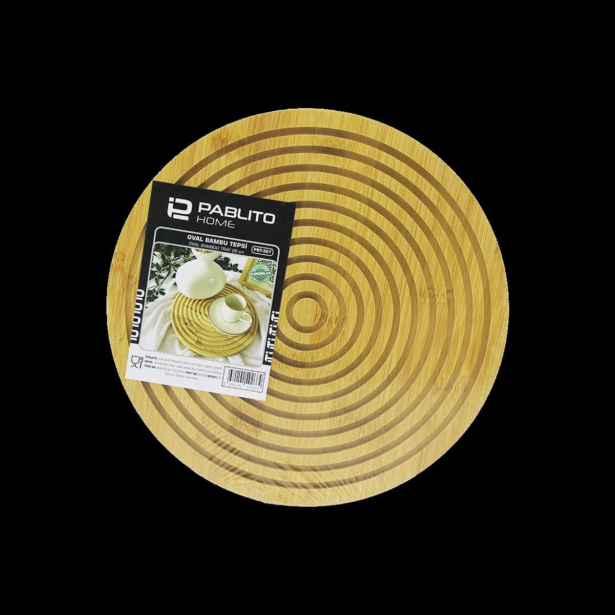 Ahşap Bambu Sunum Tepsisi 28 cm - Çift Taraflı görsel 2