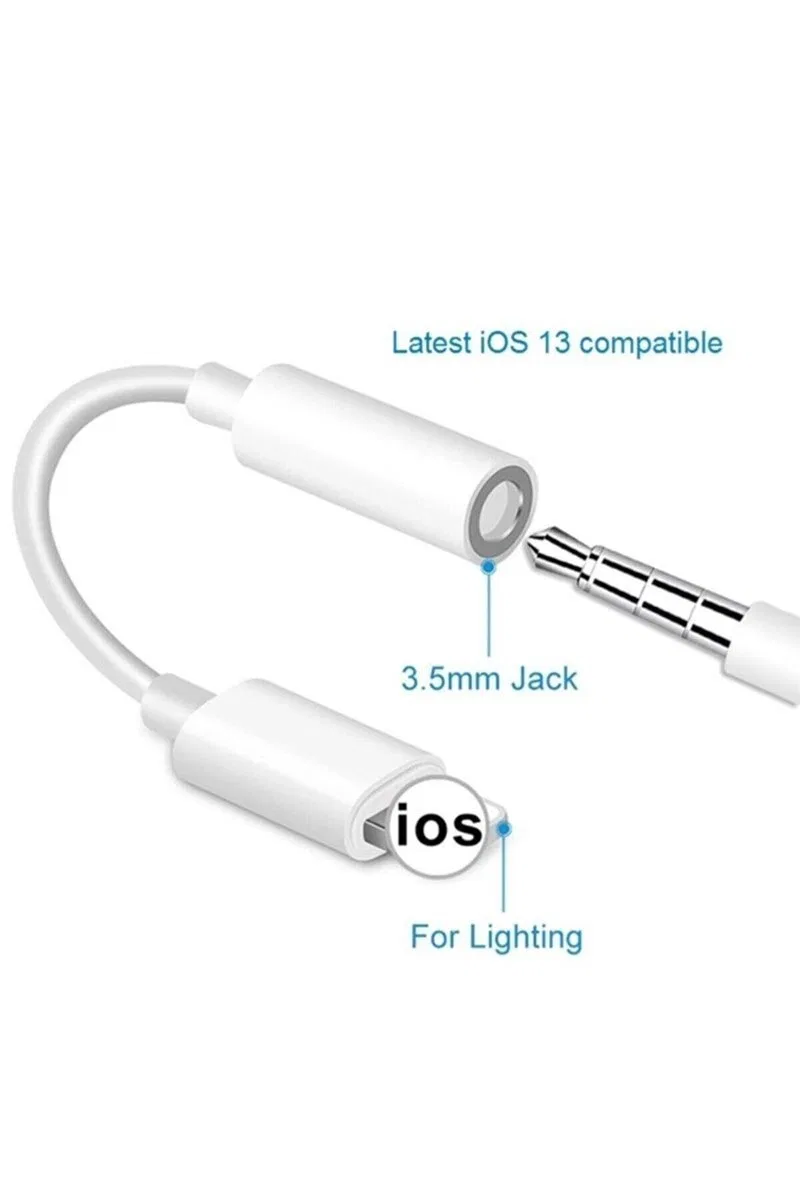 İphone Uyumlu Kablolu Kulaklık Çevirici Adaptör Lightning To Headphone Jack Dönüştürücü görsel 2