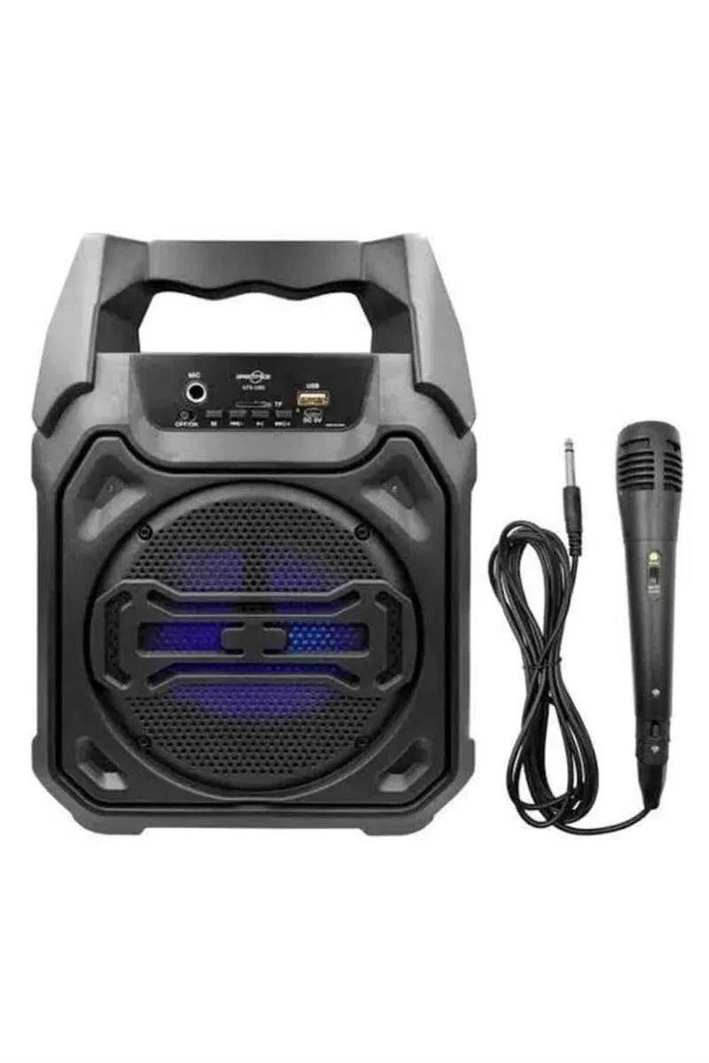 Karaoke Mikrofonlu Fm Radyolu Bluetooth Hoparlör Yüksek Ses Kaliteli görsel 5