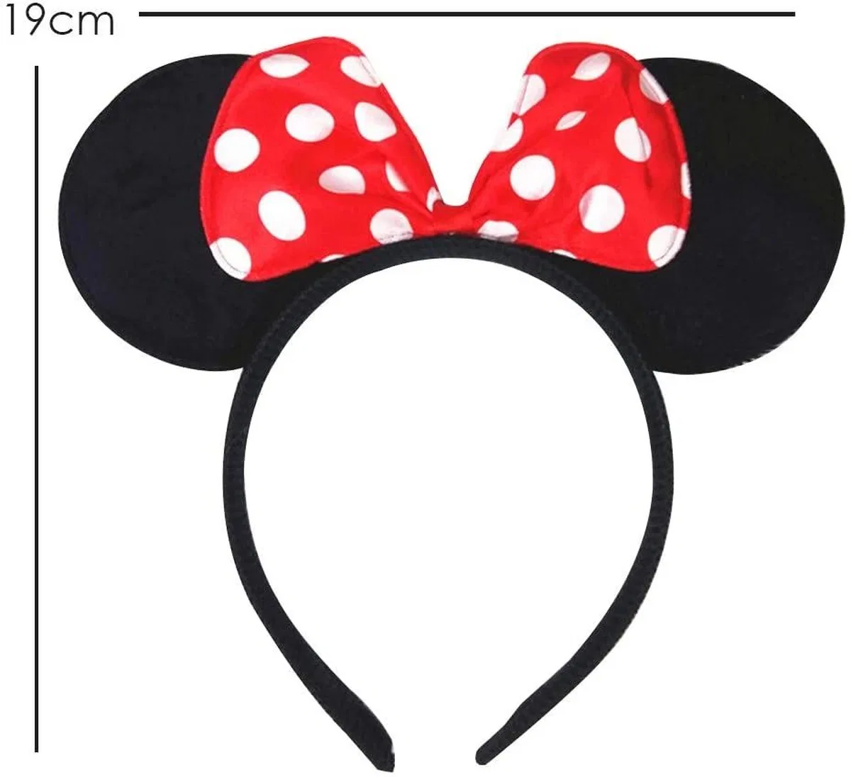 Kırmızı Fiyonklu Minnie Mouse Taç Fare Tacı Kafa Bandı görsel 4