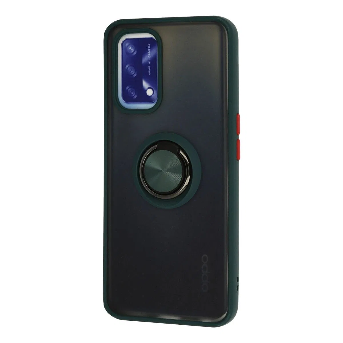 Oppo A74 4g Kılıf Montreal Yüzüklü Silikon Kapak - Yeşil görsel 2