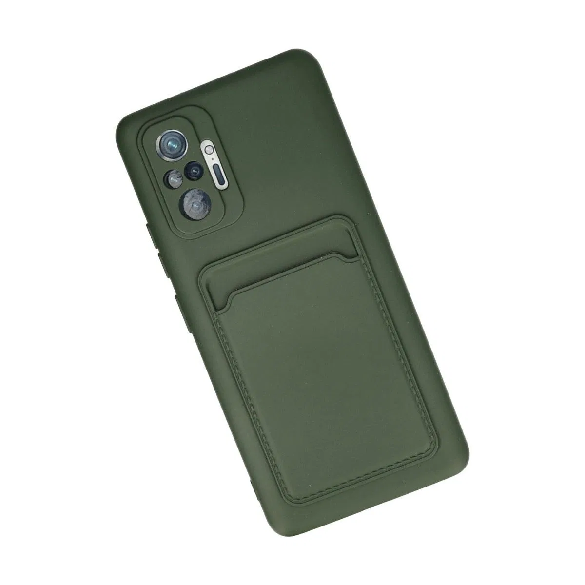 Xiaomi Redmi Note 10 Pro Kılıf Kelvin Kartvizitli Silikon - Koyu Yeşil görsel 3