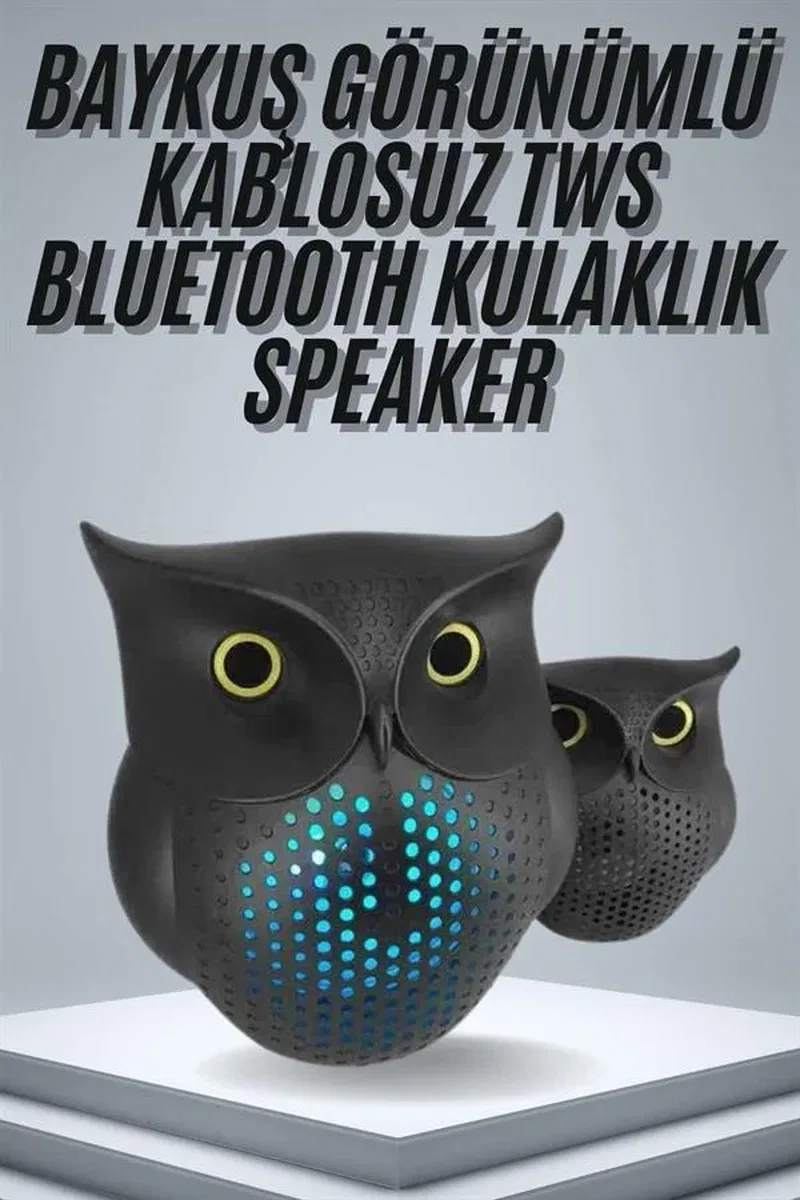 TWS Bluetooth Hoparlör Baykuş Tasarımlı Taşınabilir RGB Işıklı Uzun Pil Ömrü görsel 2