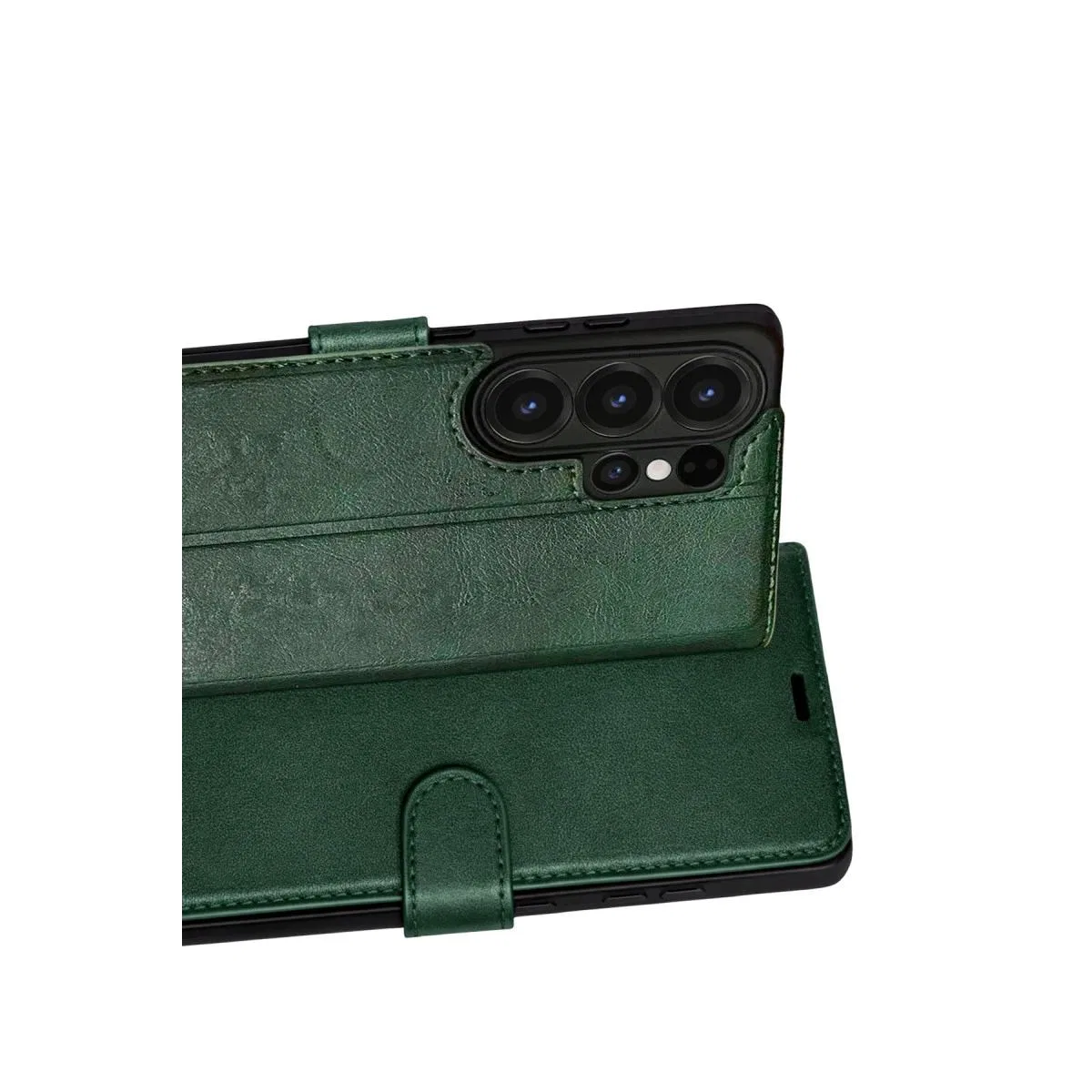 Samsung Galaxy S26 Ultra Trend S Plus Kapaklı Kılıf - Yeşil görsel 3