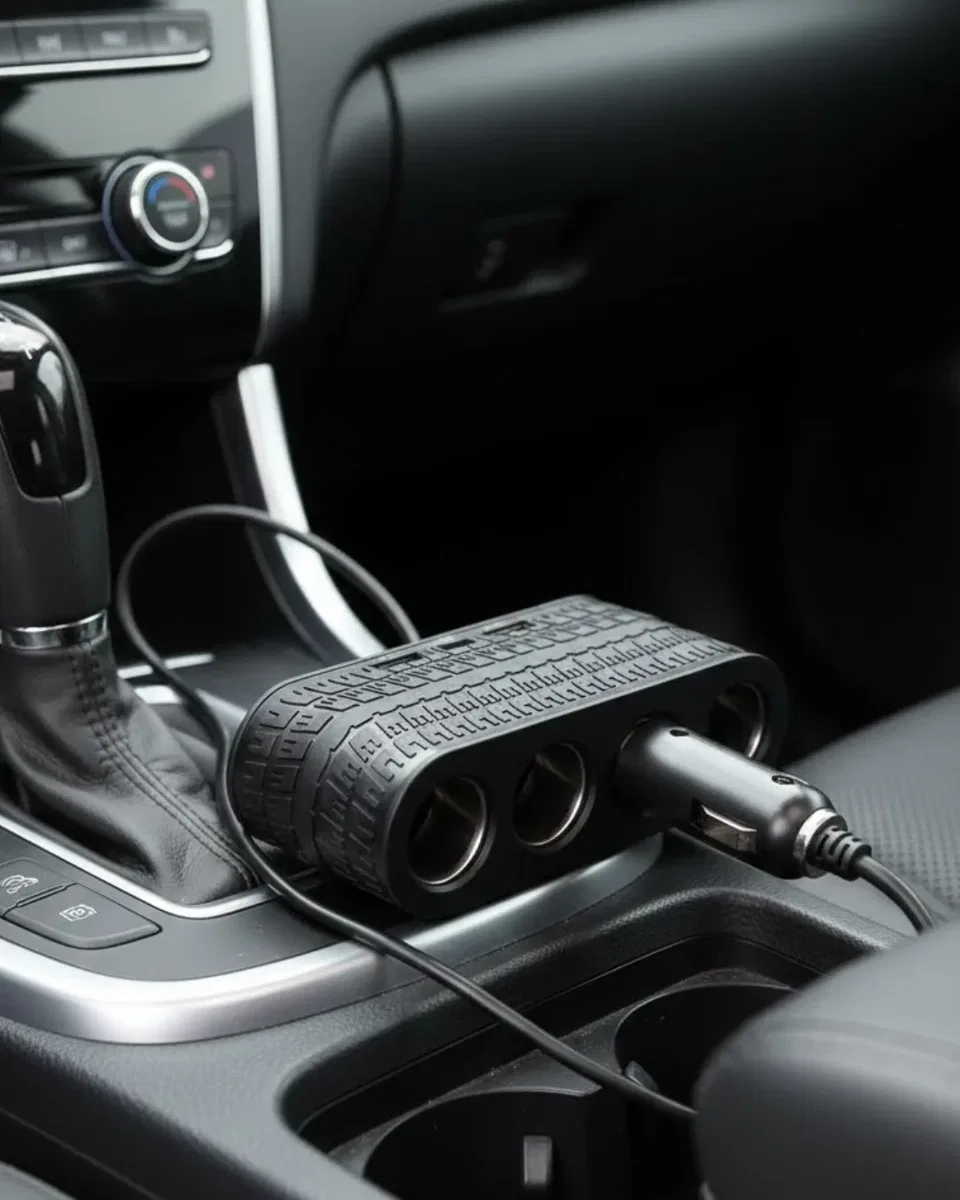 Araç Çakmak Çoklayıcı 4 Çıkışlı 2 USB ve Type C Girişli Çok Fonksiyonlu Şarj Ünitesi