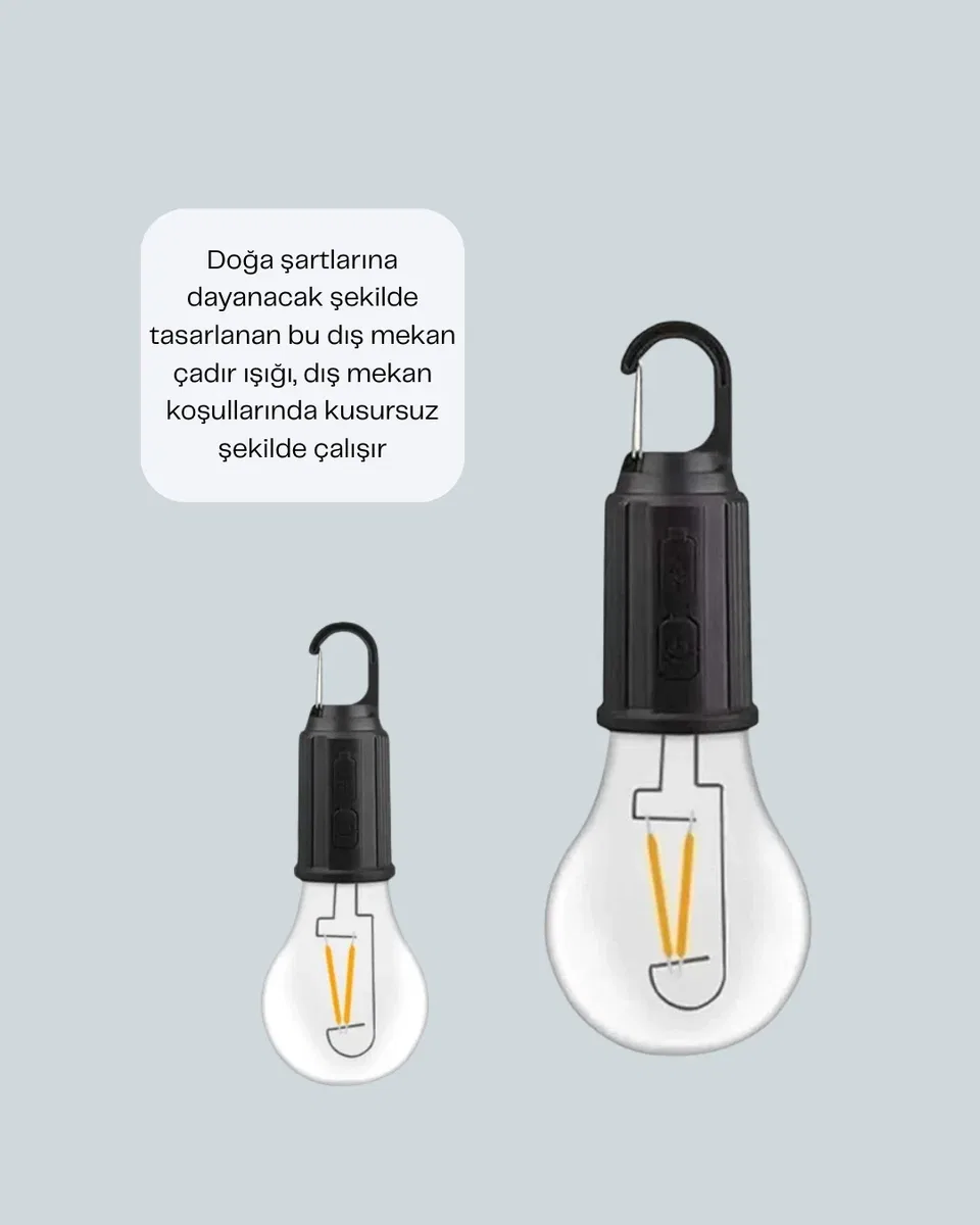 Taşınabilir Sıcak Işık Yayan Kamp Lambası görsel 4