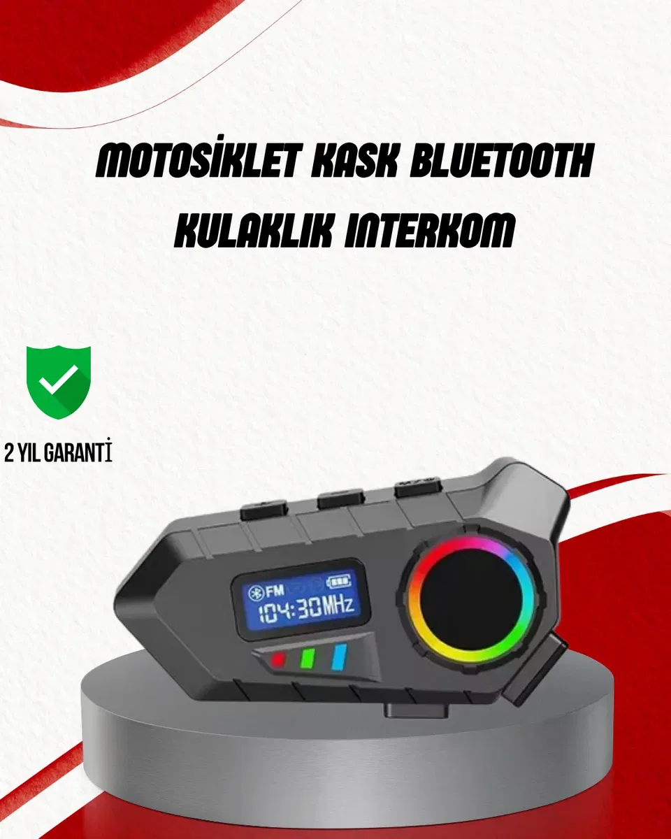 Suya Dayanıklı Bluetooth İnterkom 5. 4 Hoparlör 500mAh Batarya ve FM Radyo Özellikli