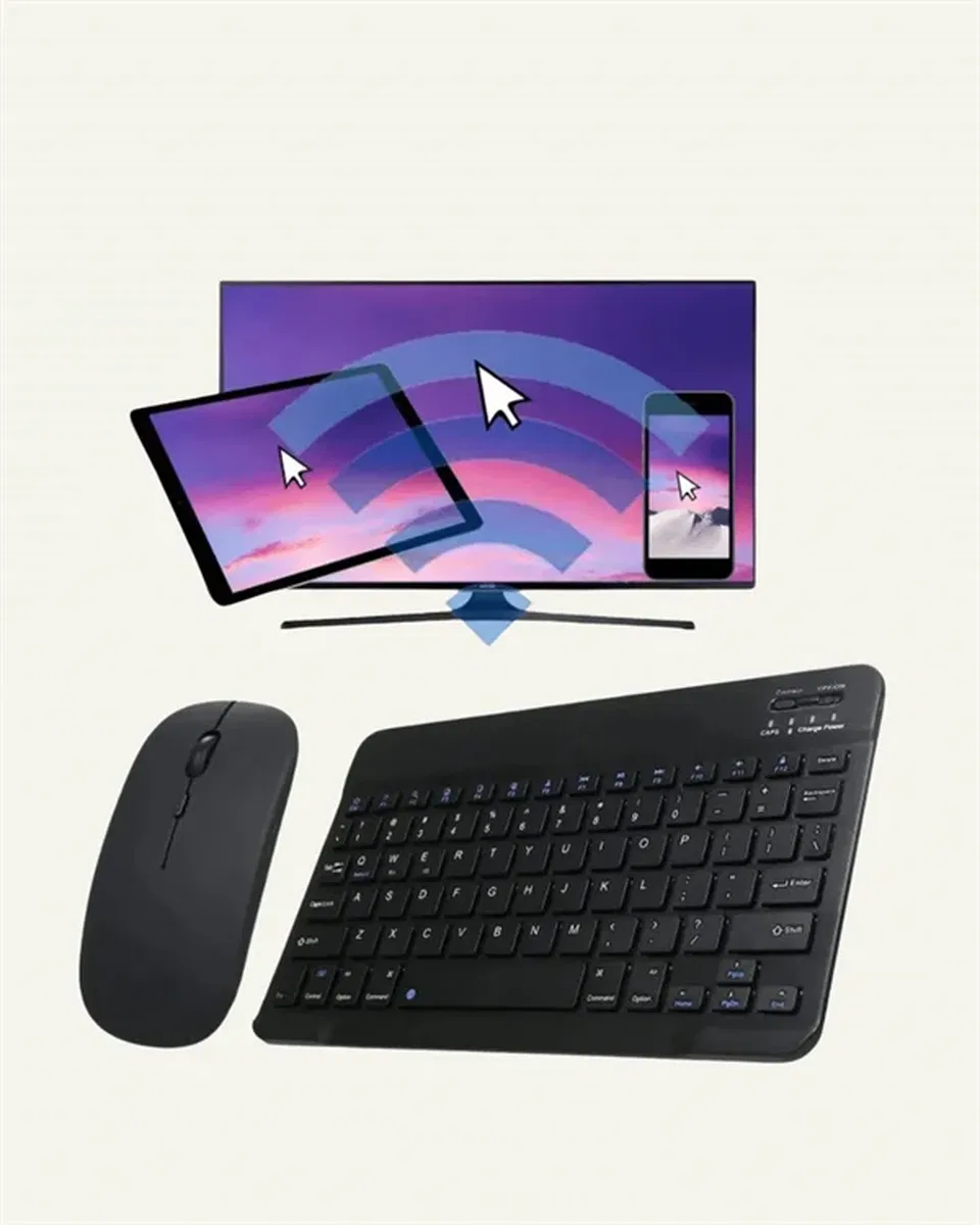 Bluetooth 5. 3 Destekli Şarjlı Taşınabilir Klavye + Mouse Kombinasyonu görsel 5