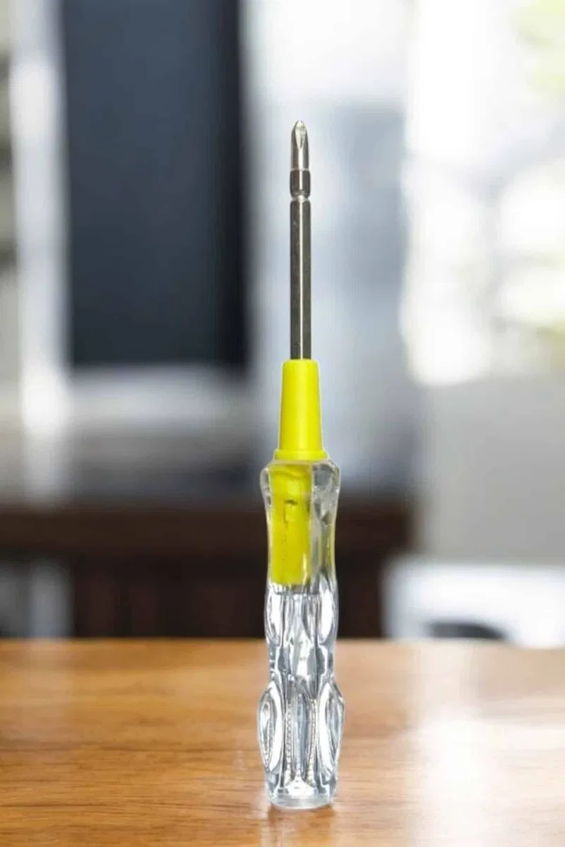 Test Cihazı Kontrol Kalemi Çift Başlıklı Şeffaf Elektrik Testi görsel 2