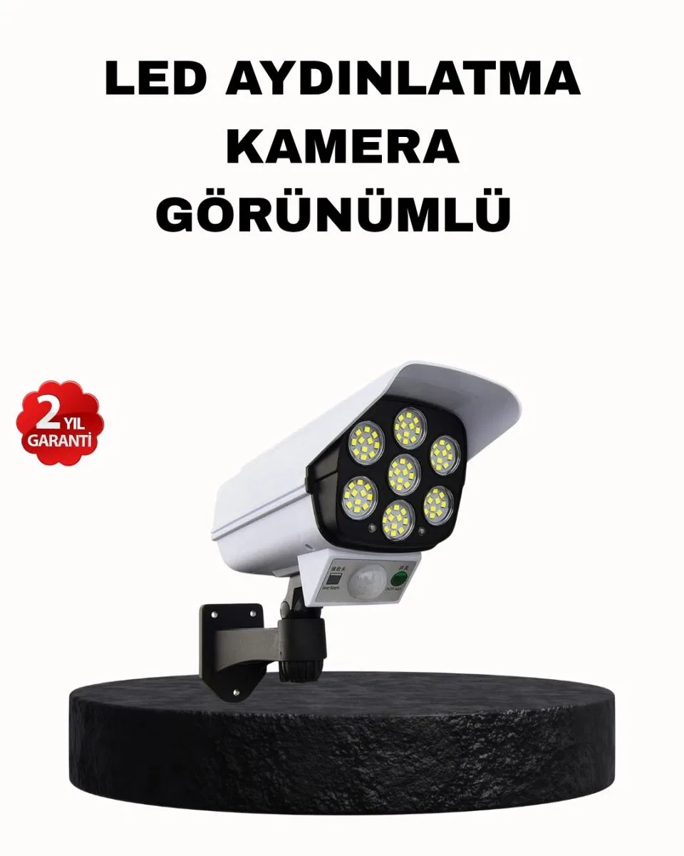 Güneş Enerjili Güvenlik Işığı Dış Mekan 5 Eksen Ayarlı Ve Pır Hareket Sensörlü