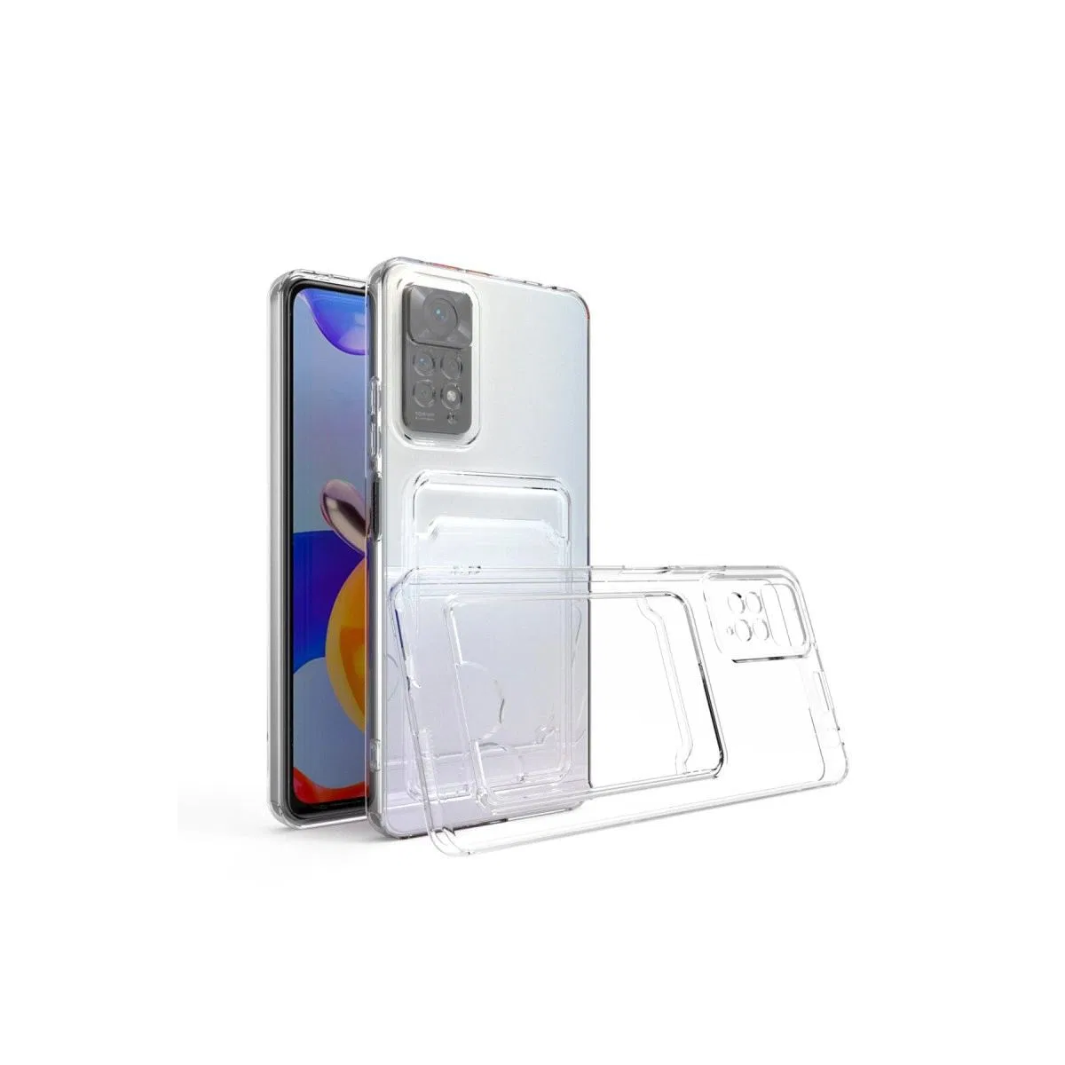 Xiaomi Redmi Note 11 Kılıf Kart Şeffaf Silikon - Şeffaf görsel 8