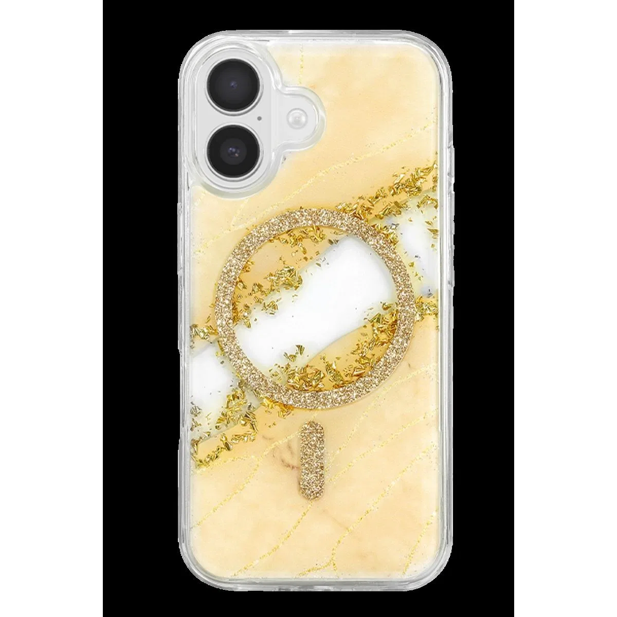 Onegif Apple İphone 16 Lotus Simli Magsafe Kapak - Gümüş görsel 3