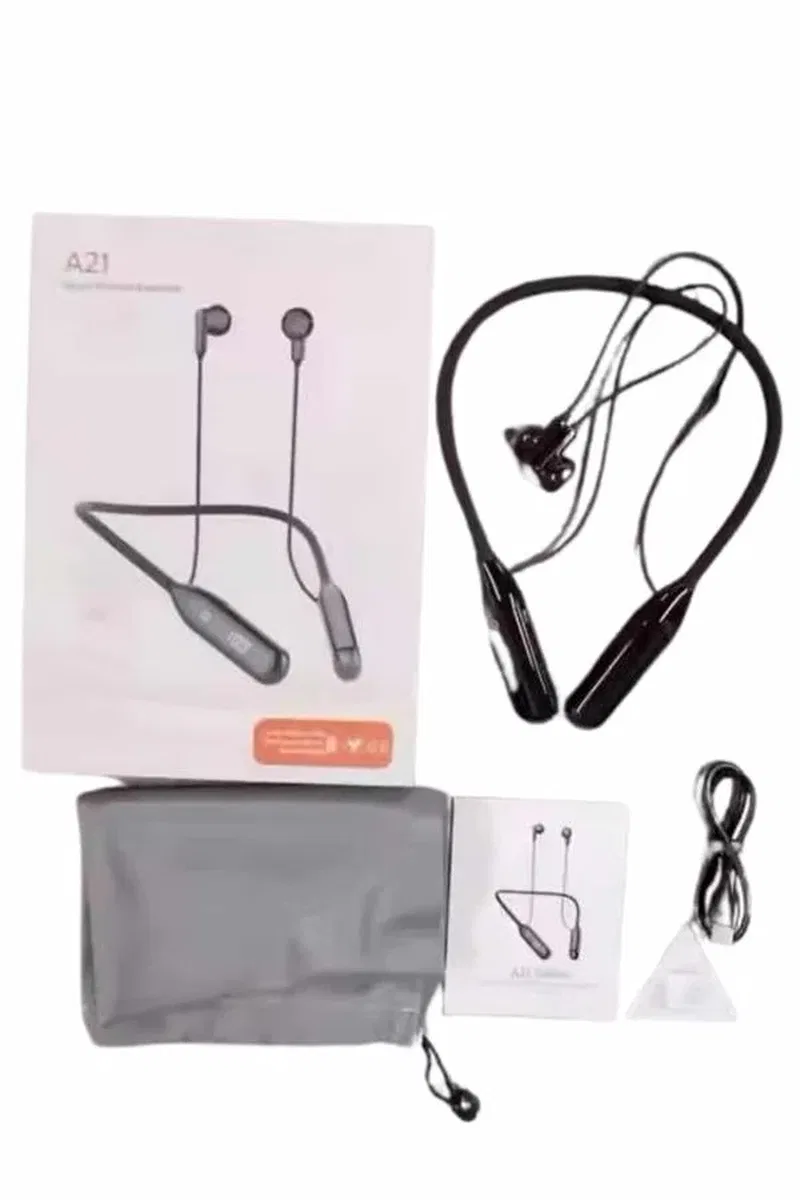 60 Saat Kablolu Boyun Askılı Dijital Göstergeli Bluetooth Kulaklığı Yeni Nesil görsel 5