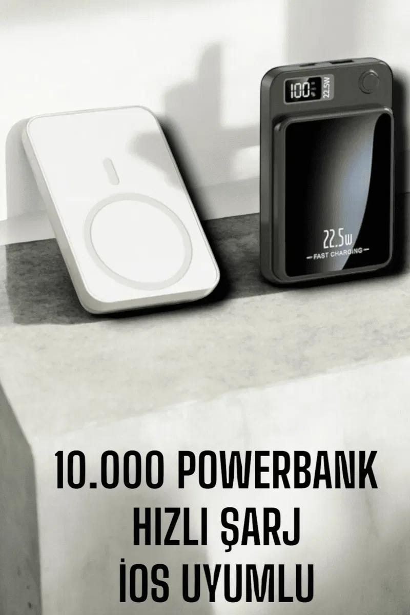 22. 5W Magsafe Kablosuz Şarjlı Powerbank Dijital Ekran ve Hızlı Şarj görsel 3